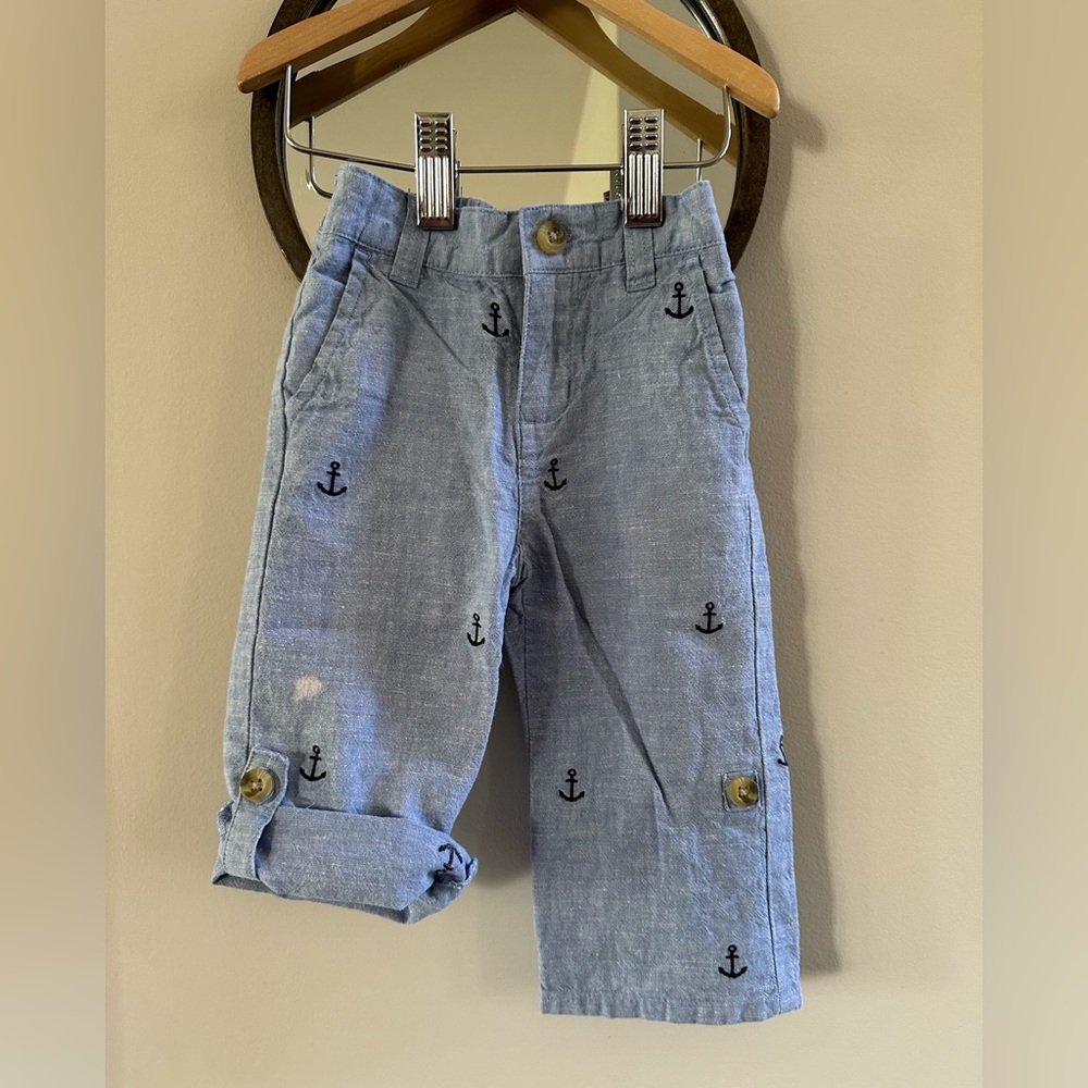 Janie and Jack - Button Cuff Anchor Pant - 12-18 Months